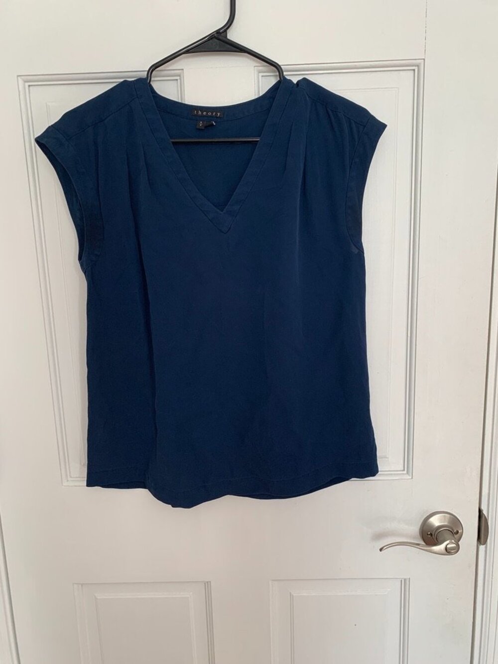Theory Sleeveless Navy Blue Blouse